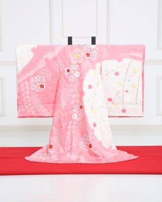 初着｜絞り柄で優しい色調にカラフルで可愛い桜刺繍