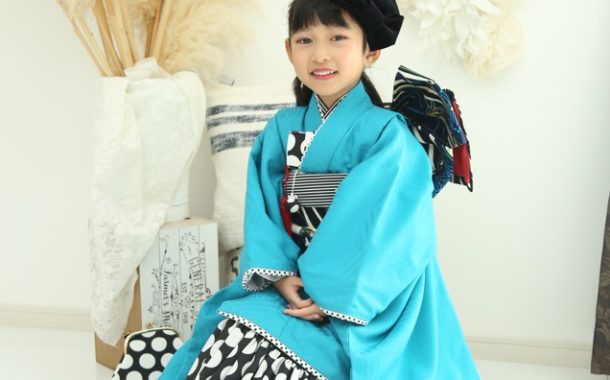 七五三和装とドレスで撮影のお客様ご紹介♪個性派着物がとてもお似合い♡七五三着物・ドレス選びならアビエへ！